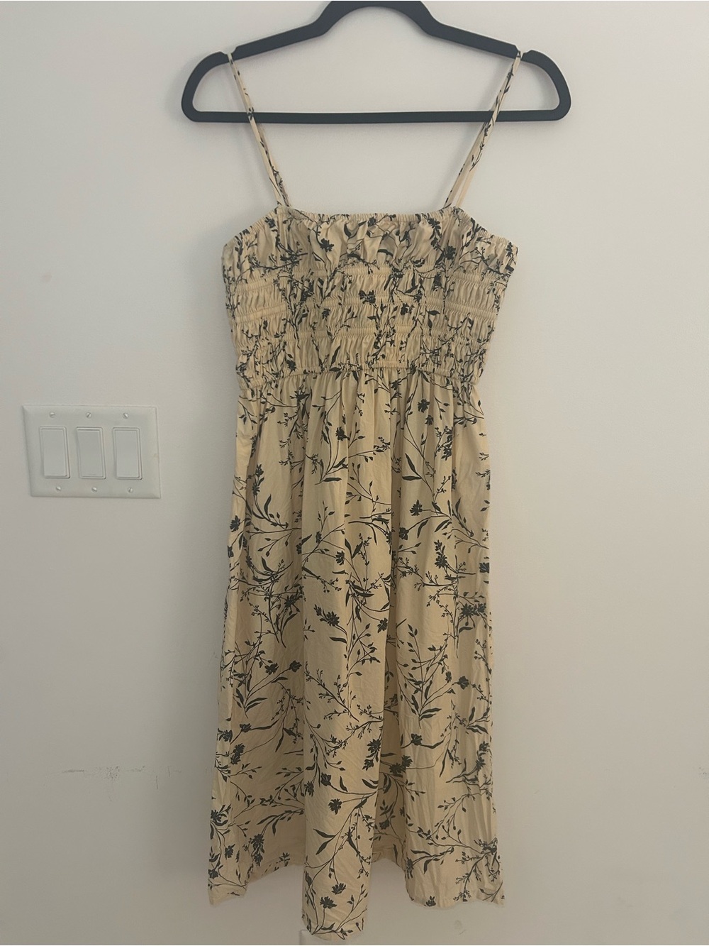 Abound Women’s Small 100% Cotton Floral Smocked Midi Dress Cottagecore